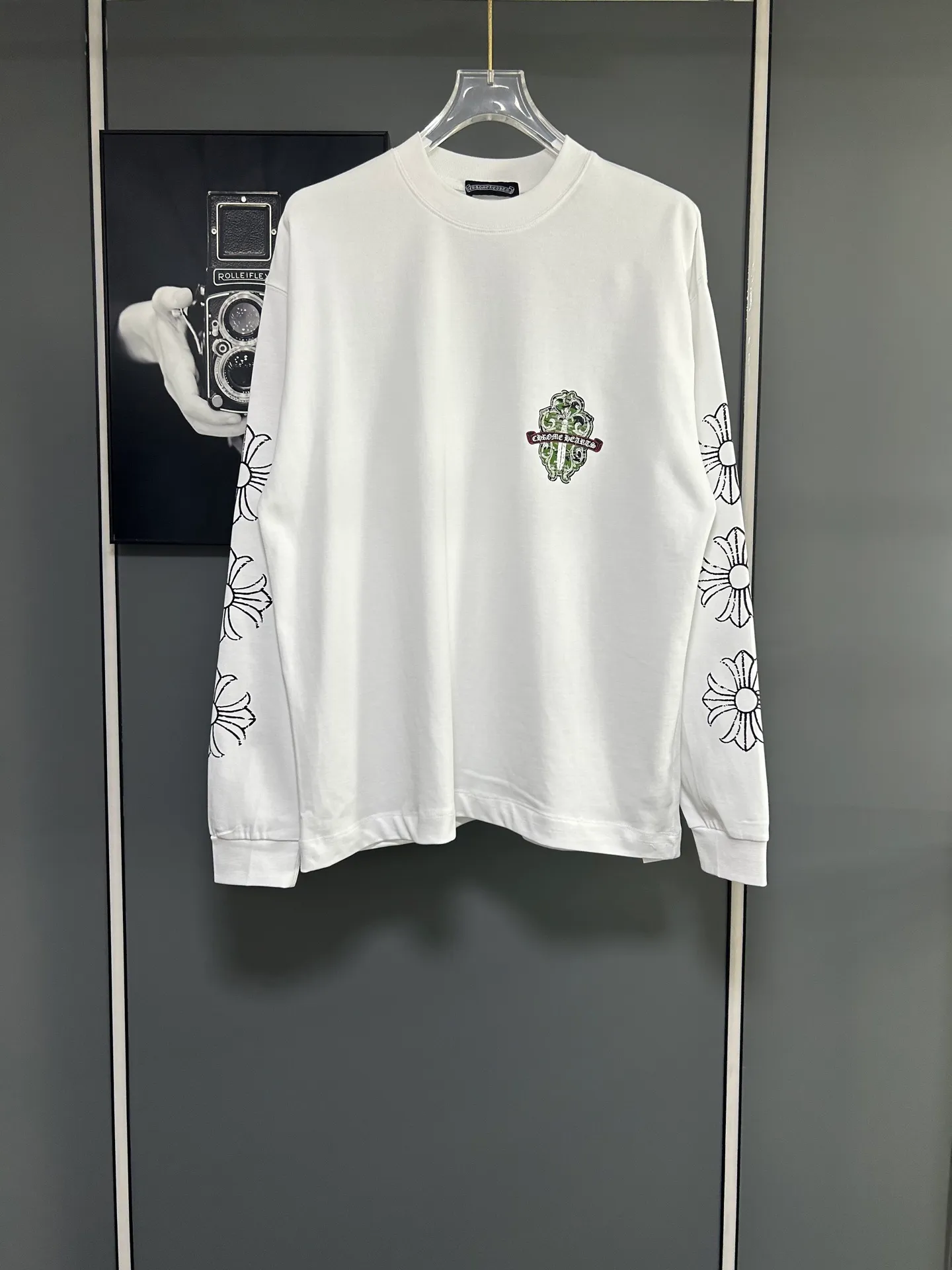 P230 2026 new (exclusive) Chrome Hearts autumn and winter limited edition heavyweight high-weight long-sleeved T-shirt, customized Dreamweaver Yayun ribbed cotton designer concept style Fabric: Heavy 380g Size: S M L XL Color: White
